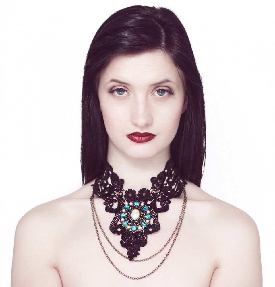Black lace necklace by Dangerously Different Designs