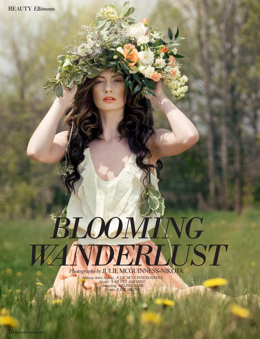 4 page spread in Ellements Magazine June Beauty Issue<br />
<br />
Photo and makeup by Julie's Creations Photography<br />
Hair by Melissa Marin<br />
Florist Katie Nikota