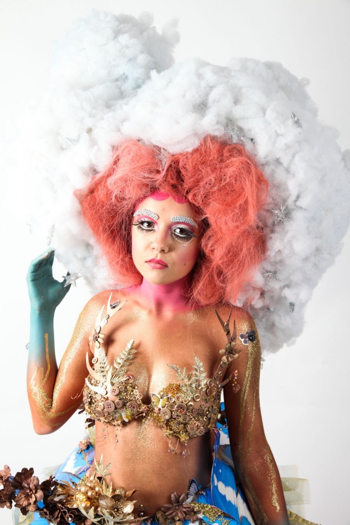 this was my End Of Year show for my final year at Swindon College HND. this look was based on Lucid Dreaming. wig, costume, body paint, makeup and prosthetics all by myself.